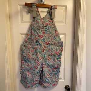 Duluth Trading Co Floral Heirloom Overalls in Light Gray